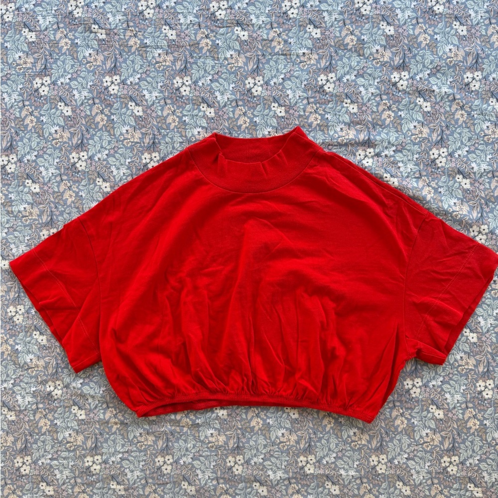 ALO Yoga Red Cropped Short Sleeve